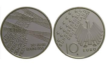 50e herdenkingsdag volksopstand 10 euro Duitsland 2003 UNC